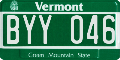 VT license plate BYY046