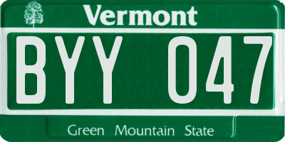 VT license plate BYY047