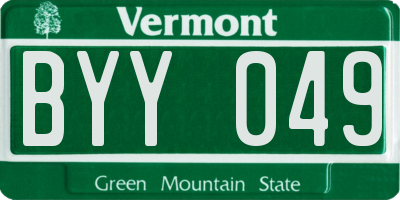 VT license plate BYY049