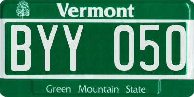 VT license plate BYY050