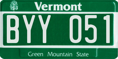 VT license plate BYY051