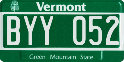VT license plate BYY052