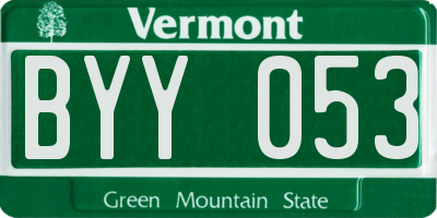 VT license plate BYY053