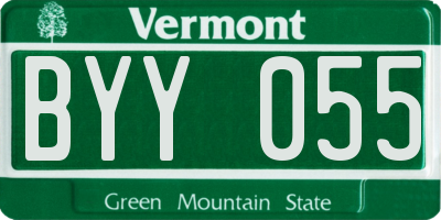 VT license plate BYY055