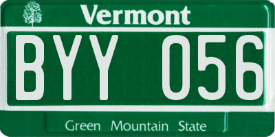 VT license plate BYY056