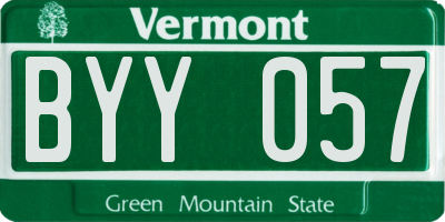 VT license plate BYY057