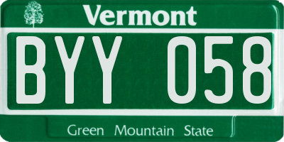 VT license plate BYY058