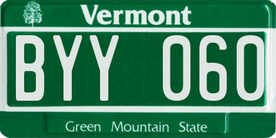 VT license plate BYY060