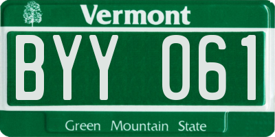 VT license plate BYY061