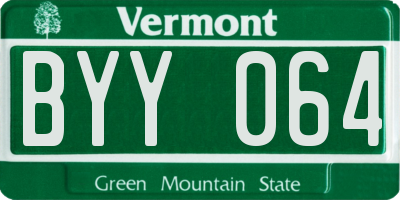 VT license plate BYY064