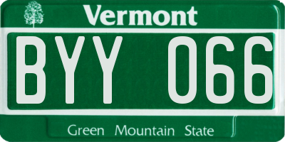 VT license plate BYY066