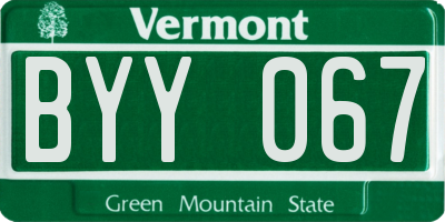 VT license plate BYY067