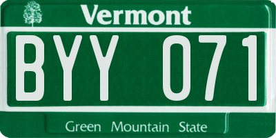 VT license plate BYY071