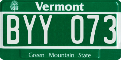 VT license plate BYY073