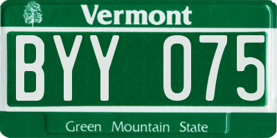 VT license plate BYY075