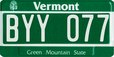 VT license plate BYY077