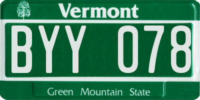 VT license plate BYY078