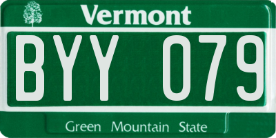VT license plate BYY079
