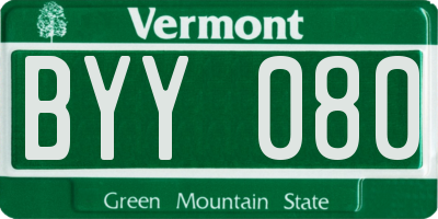 VT license plate BYY080