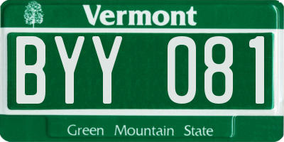 VT license plate BYY081