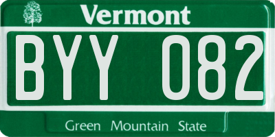 VT license plate BYY082