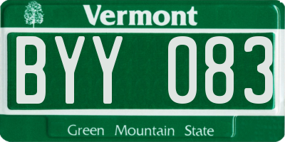 VT license plate BYY083