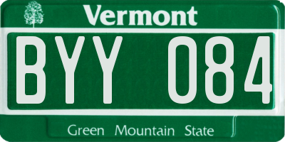 VT license plate BYY084