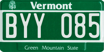 VT license plate BYY085