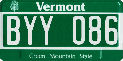 VT license plate BYY086