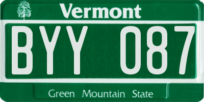 VT license plate BYY087