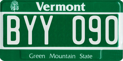 VT license plate BYY090