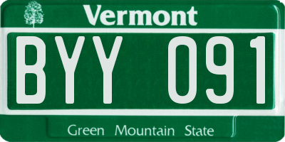 VT license plate BYY091