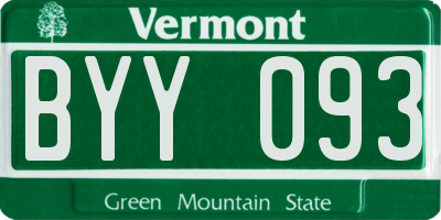 VT license plate BYY093
