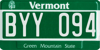 VT license plate BYY094
