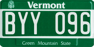 VT license plate BYY096