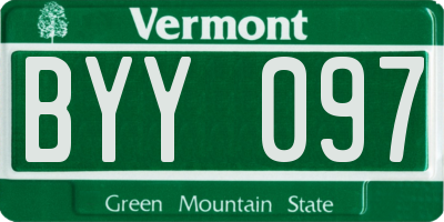 VT license plate BYY097