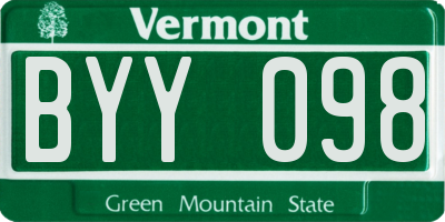 VT license plate BYY098