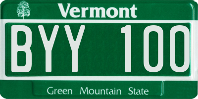 VT license plate BYY100