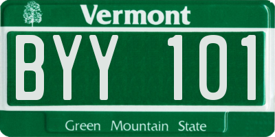 VT license plate BYY101