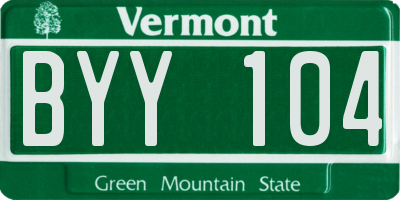 VT license plate BYY104