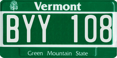 VT license plate BYY108