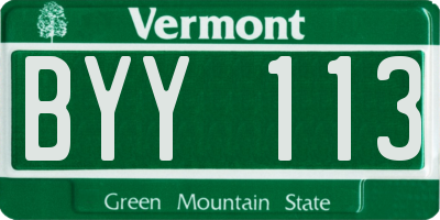 VT license plate BYY113