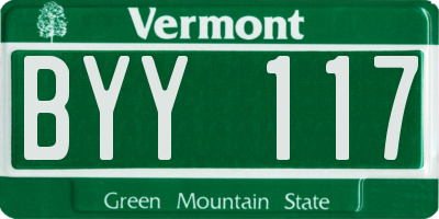 VT license plate BYY117