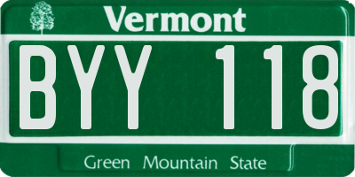 VT license plate BYY118