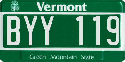 VT license plate BYY119