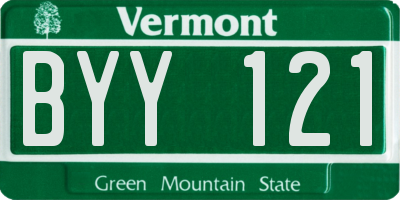VT license plate BYY121