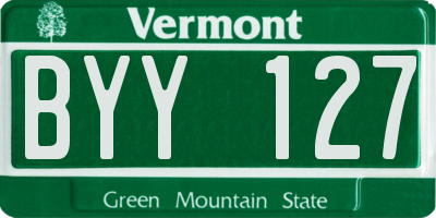 VT license plate BYY127