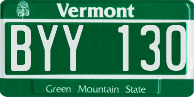 VT license plate BYY130