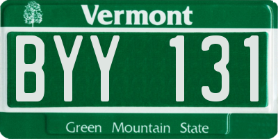 VT license plate BYY131