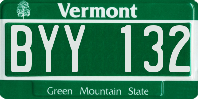 VT license plate BYY132